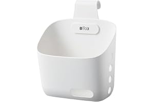 STGBCST Petit panier suspendu en plastique avec crochets, peu encombrant, petit panier suspendu, avec crochets, trou de drainage, jardinière à suspendre pour salle de bain, cuisine, dortoir (grand blanc)