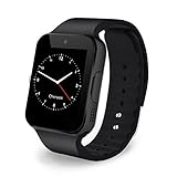 CHEREEKI Bluetooth Smart Watch Handy-Uhr Mit Kamera SIM / TF Card Slot Pedometer Touch Screen Smartwatch Armbanduhr Watch Phone für Android Smartphones (Schwarz)