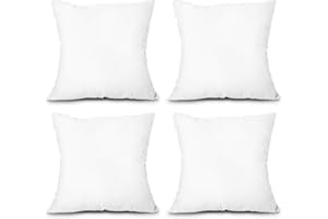 DTEX HOMES Cushion Inserts 20x20 Inches Pack of 4 Pillow Inners Bounce Back Hollowfibre Cushion Pads for Sofa, Bed and Decorative Use (20x20 Inches)