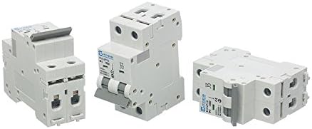 Europa Components EUC2P25D-AZ 2 Pole MCB 25 Amps, D Curve, 10kA, Multi-Colour, Set of 3 Pieces