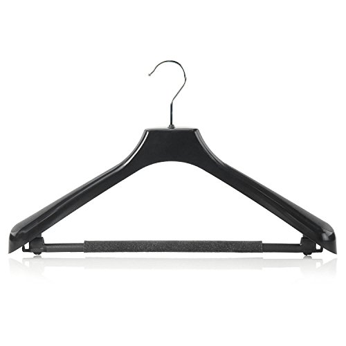 5 Stabile Kunststoff Kleiderbügel mit Hosensteg – schwarz – 42cm - 2