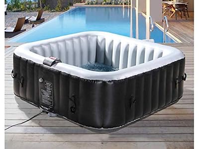 Habitat & Jardin - Spa Gonflable Nice en PVC - 6 Places - Gris/Noir