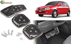 Selifaur - 3 Pcs Black Non-Slip Manual Car Pedals kit Pad Covers Set for Maruti Suzuki Zen