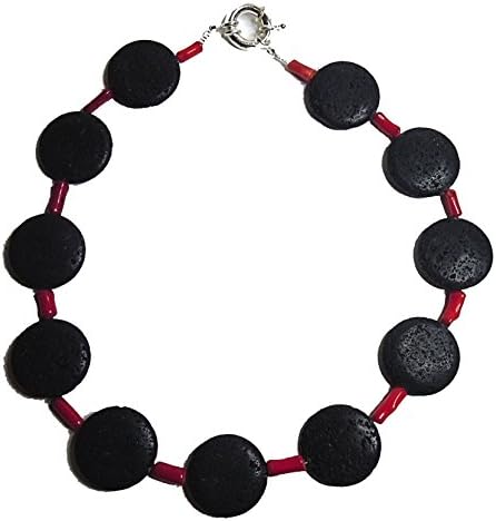 Hawaiian 'n Heat Lava/Coral Designer Necklace Handmade Unique