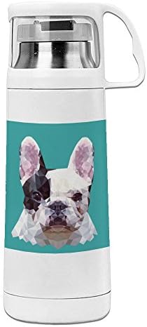iMissY Creative Diamond Puppy Geometric Animal Stainless Steel Vacuum Travel Mug With Handle Cup White Water Bottle (350ml)