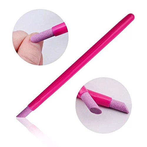 Born Pretty 1Pc Quartz Cuticle Remover Dead Skin Pusher Trimmer Manicure Nail Art Tool Rose Red