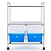 Produktbild EZOWare Rollwagen Allzweckwagen Organisator Rollcontainer mit 4 Schubladen und 2 Metallböden für Bad, Küche, Büro, Badezimmer, Salon & Spa