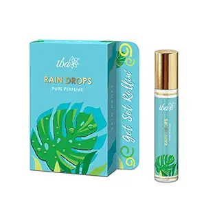 Iba Pure Perfume - Rain Drops, 10 ml, Aqua l Alcohol Free, Long Lasting l Vegan & Cruelty Free