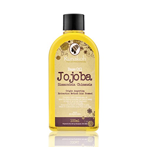 Jojoba Oil, 100% Pure & Natural Unrefined Organic Virgin Cold Pressed Jojoba Oil 120 ml, Gives Even Skin Tone, Youthful Look & Radiant Hair. Best for Lips, Cuticles, Stretch Marks, Skin Inflammation, Sunburn, Eczema & Therapeutic for any skin conditions like Acne. Best massage oil and great moisturizer that helps balance oil production from human skin. Also exceptional for Sensitive & Dry Skin.