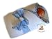 LUXURY WARM NEWBORN Swaddle Wrap Blanket, duvet, Sleeping Bag satin cotton (Blue)