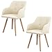 Produktbild MCTECH® 2x Stuhl Esszimmerstühle Esszimmerstuhl Stuhlgruppe Konferenzstuhl Küchenstuhl Armlehne Büro mit Massivholz Eiche Bein (Type A, Beige)