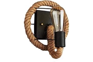 LONCHAN Vintage Retro Wall Lamp American Rope Industrial Lamp Iron Pipe Tall Rope Wall Lamp Loft Restaurant Corridor Living Room Balcony Corridor Wall Lights (No Light Source)