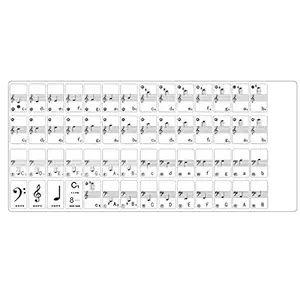 Electomania Piano Sticker Transparent 61 Electronic Keyboard Piano Stave Note Sticker Notation Version Part for Practice Piano Beginners