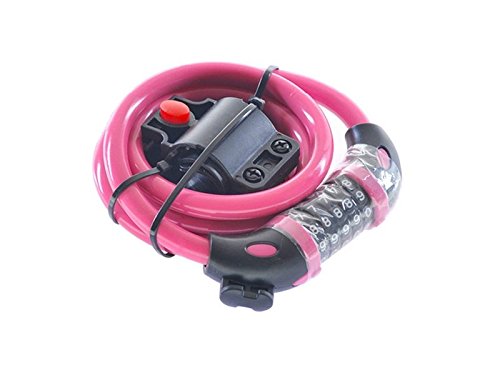ATTOUPAN Fahrradschloss Five-Digit Lock Security Kabel Lock Für Fahrrad im Freien (Rosa)