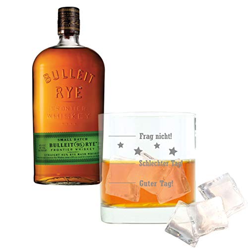 Bulleit Whiskey 692952 - Juego de 2 Vasos de Whisky Rye Frontier con Alcohol, 45%, 700 ml, Regalo para el día del Padre