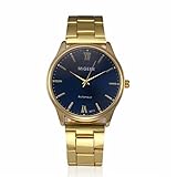 Herren Uhr Kristall Edelstahl Business Büro Armbanduhr Gold Sliver Analog Quarz