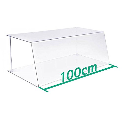 A+H Kunststoffe Spuckschutz Hustenschutz Typ 1 für die Gastronomie aus PETG – Verkaufstheke und Kuchen-Vitrine Glas Klar – Länge 100cm / Stärke 4mm - 6