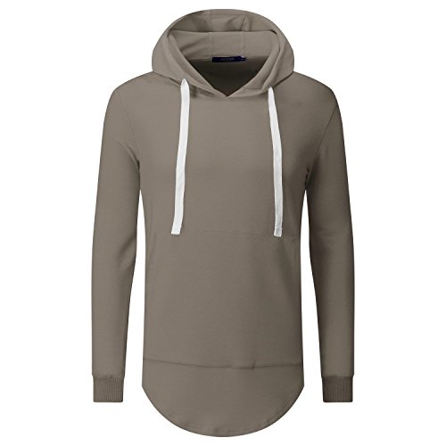 AIYINO Hooded Sweatshirt Heavy Blend Plain Hoodie Pullover Hoody(UK Size M,Brown)