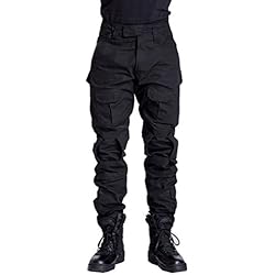 YuanDian Homme Tactique Militaire Camouflage Chasse Uniforme Ensemble Manches Longues Airsoft Combat T Shirt + Treillis Armée Pantalon Randonnée Outdoor Vêtements Noir Pantalon 38