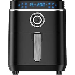 HeiPard 4,5L Friteuse électrique sans huile en acier inoxydable avec écran LCD numérique, 8 programmes, Friteuse à air chaude 1500W Airfryer, sans friteuse à huile