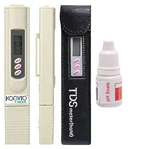 Konvio Neer Imported Tds Meter for RO Water/TDS Testing Meter, Digital LCD Tds Meter, Water Filter Tester for Measuring Tds/Temp/Ppm with Carry Case (TDS with PH Kit)