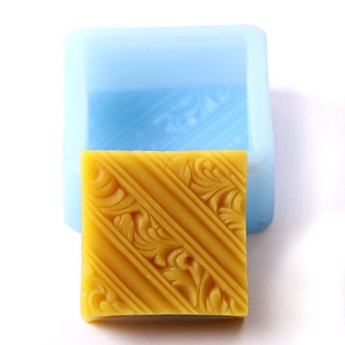 World Of Moulds Diagonal Lines & Rococo Swirls Square Silicone Mould x 5