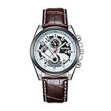 Easy Go Shopping Herrenuhr Quarzwerk Armbanduhr mit Lederband (Artikelnummer : Wa0293c)