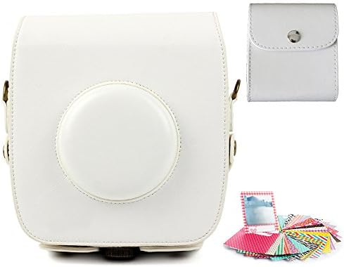 Fcheki 3 in 1 Camera Accessory Bundles Set for Fujifilm Instax Square SQ10 Hybrid Instant Camera (Camera Case/Photo Case/Film Stickers)White