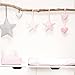 'Sugarapple Storage Baskets Grey Stars Design White Cotton Lined with Fleece, Size: 19 Cm X 13.5 cm x 13.5 cm