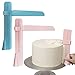 Produktbild farmer-W Kuchen Buttercreme Schaber Smoother Spatel, einstellbar Kuchencreme Rand Polierer Fondant Glättungswerkzeug Icing Cutter für DIY Weihnachten Backen Hochzeit Geburtstagstorte - Blau, Pink