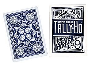 US Playing Card Co. Jeu de 54 Cartes Tally-Ho Fan (Dos Bleu)