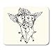 Produktbild HOTNING Gaming Mauspads, Gaming Mouse Pad Funny Piggies Couple Lovely Angel Wings Dancing Tango Doodle Sketch 11.8"x 9.8" Decor Office Nonslip Rubber Backing Mousepad Mouse Mat