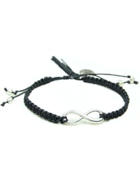Smilla Brav Freundschaftsarmband Infinity - schwarz / silber - Unendlichkeit Eternity-Armband NS02