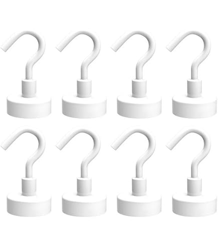Magnete Di Serraggio Verniciato Bianco Della Ferrite Con Gancio M4 Per Appendere, Tenere O Visualizzare Oggetti - Dia 32mm - 7,3kg Pull