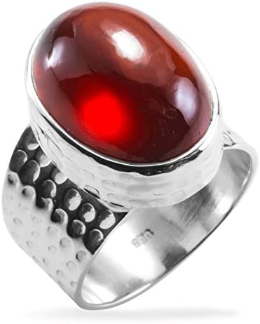 Shipton and Co Ladies Shipton and Co Silver and Oval Cinnamon Hessonite Garnet Ring TMO008HG V