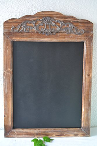 Tafel – hübsche große Wandtafel – Holztafel mit schöner Ornament-Dekoration zum Aufhängen- Höhe 70 cm x Breite 48,5 cm x Tiefe 2 cm, stabile Ausführung - 2