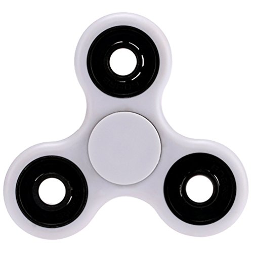 Fidget Hand Spinner Toy Excellent Spin Ceramic Gear Ultra Durable Tri Finger Spinner for Relieving Stress ADHD Boredom and Increases Focus (White)