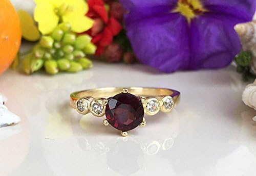 Mozambique Garnet Ring - Genuine Gemstone - January Birthstone - Stack Ring - Gold Ring - Red Garnet