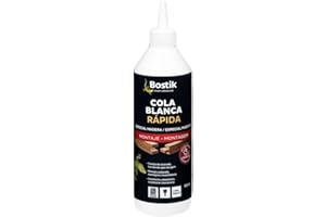 BOSTIK COLA BLANCA RÁPIDA, Especial Madera, Carpintería y Ebanistería, Translúcido al Secado, Montaje y Aplacado, Resistente a la Humedad, Clasificación D2, Secado Rápido, Polivalente, Biberón 500 g