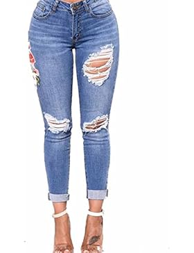 LHWY Le Donne Magre Slim Pantaloni Angolo Ricamati I Piedi Piccoli Elastica Jeans