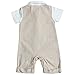 TiaoBug Baby Boys Gentleman Romper Jumpsuit Suit Hat Bowtie Communion Party Bodysuit Clothing 12-18 Months Khaki