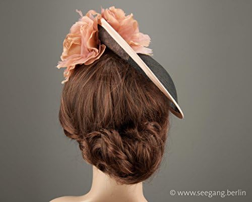 Vintage Style Black Headpiece Rosewood Roses Wedding Derby