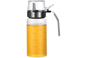 XiaoShenLu Distributeur d'huile d'olive, burette huile cuisine pour huile d'olive végétale, bouteille d'huile de Verre à haute teneur en borosilicate, 300ml