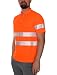 Produktbild iQ-UV w5170024260-64-6XL UV-Schutz 50 plus Polo Shirt mit Brusttasche und Warnschutz nach EN20471, Orange Hv, 6XL