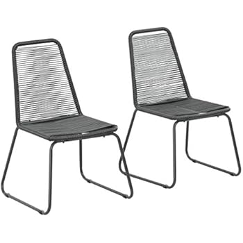 Festnight- Garten Essstühle 2 STK. Gartenstuhl Set Stapelbar