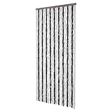 Tamaño: 90 x 220 cm vidaXL Cortina de Puerta Anti Insectos 90x220 cm de Chenilla Gris y Blanca
