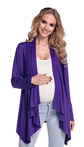 Happy Mama Women's Maternity Waterfall Cardigan Shrug Jacket Blazer UK10-18 320p (Purple, UK 16, 2XL)