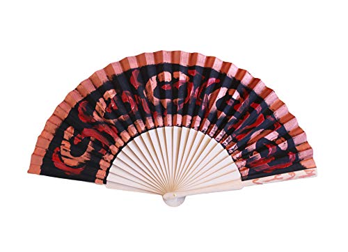 Abanico Africa Pequeño. Abanico español, artesano, pintado a mano, de la colección"Africa". Tamaño pequeño: 23 cm.