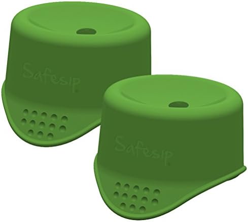 SafeSip - the spill-free flexible drinking vessel cover (Pack of 2 Green
