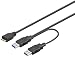 Produktbild USB 3.0 Dual Power SuperSpeed Kabel A Stecker Micro B Stecker 0,3m schwarz